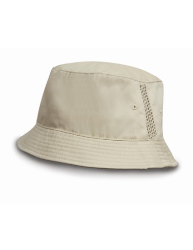 RES-RC045X-Deluxe Washed Cotton Bucket Hat With Side Mesh Panels